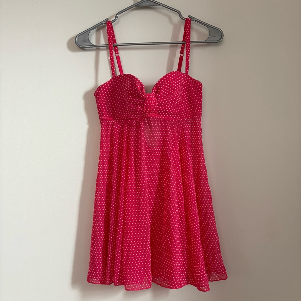 Hot Pink Polka Dot Lingerie Top